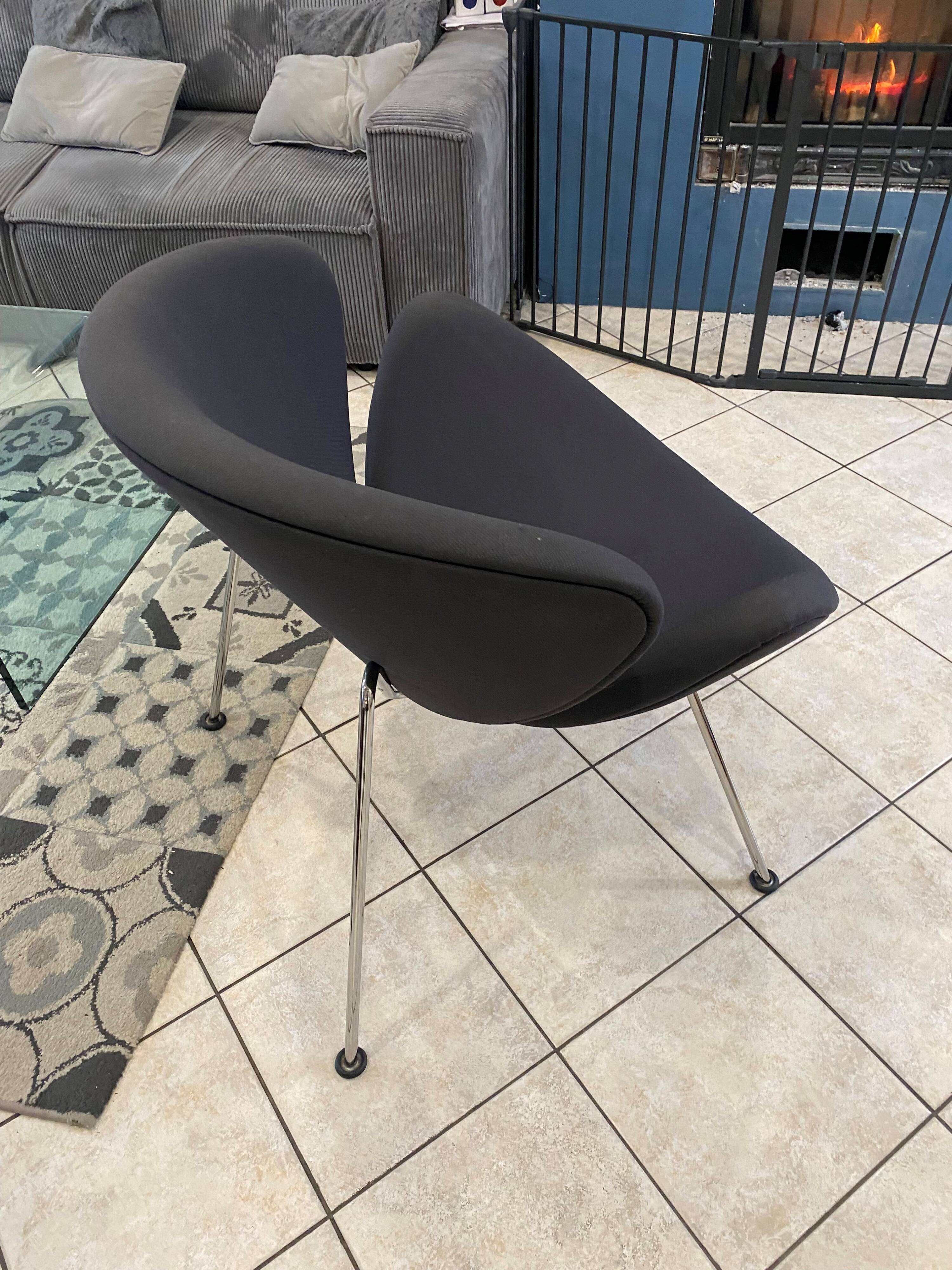 Orange slice armchair 437 by pierre paulin for artifort, grey, 1980.