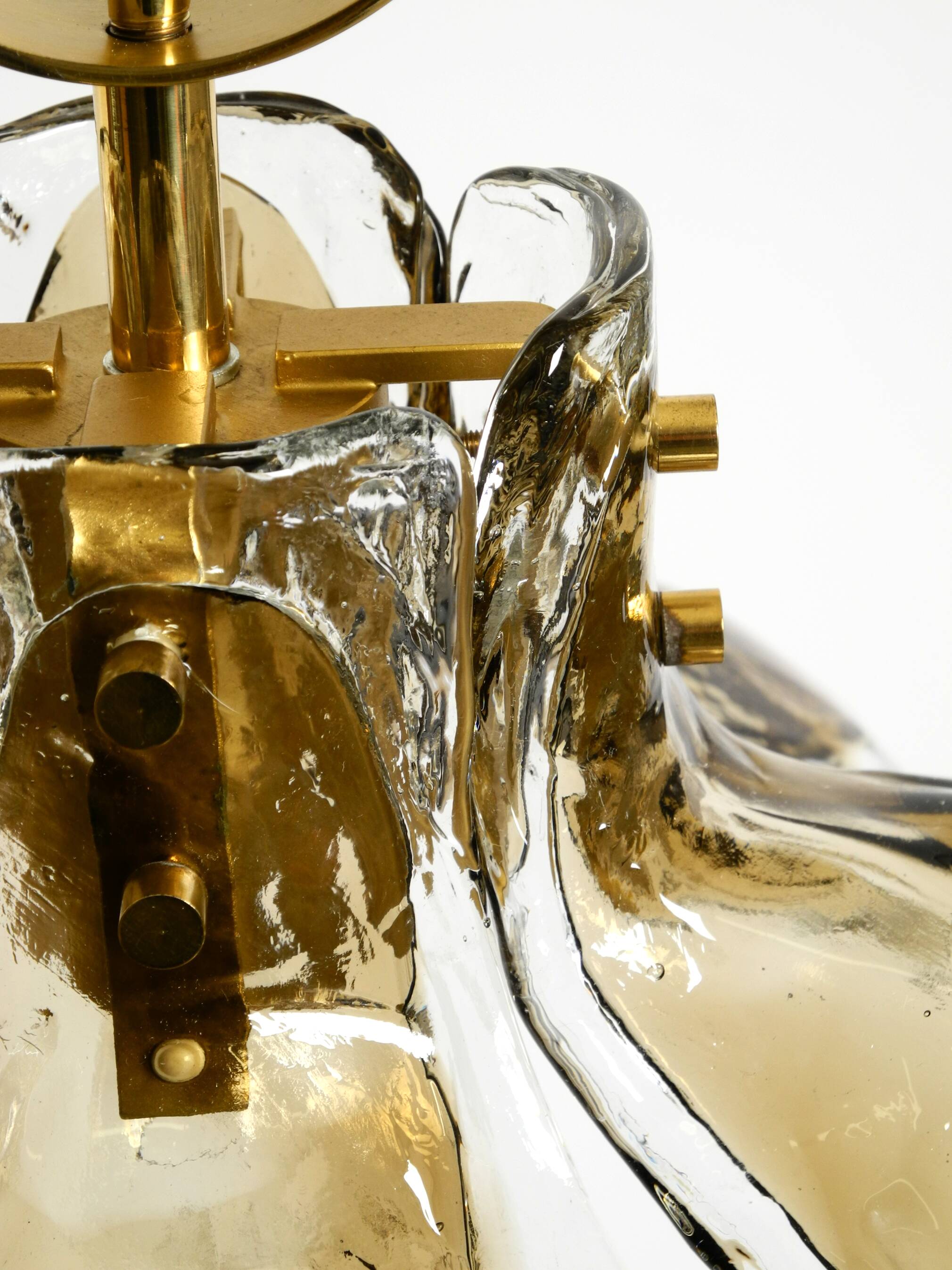 Beautiful 1960s J.T. Kalmar Franken heavy Murano glass floral ceiling lamp