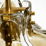 Beautiful 1960s J.T. Kalmar Franken heavy Murano glass floral ceiling lamp