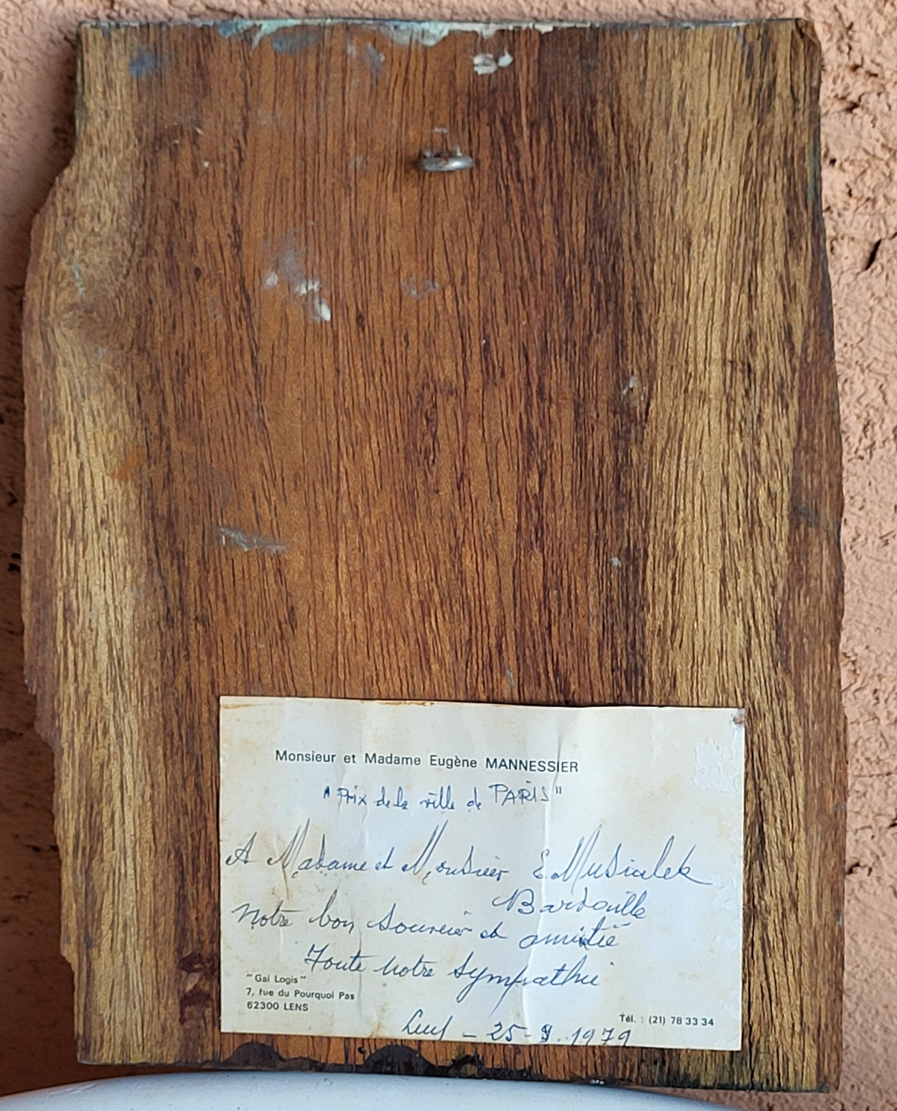 Painting on wood by the painter Mannessier. Prize of the city of Paris - 1979