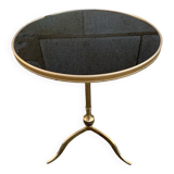 Vintage brass and glass pedestal table