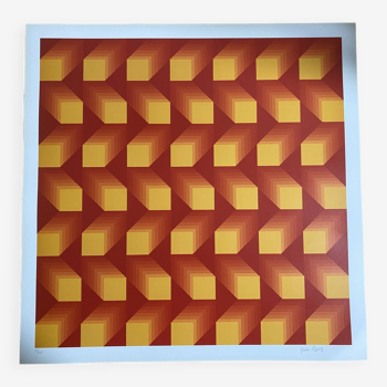 Sérigraphie sur papier - Jim Bird - Tribute to Vasarely