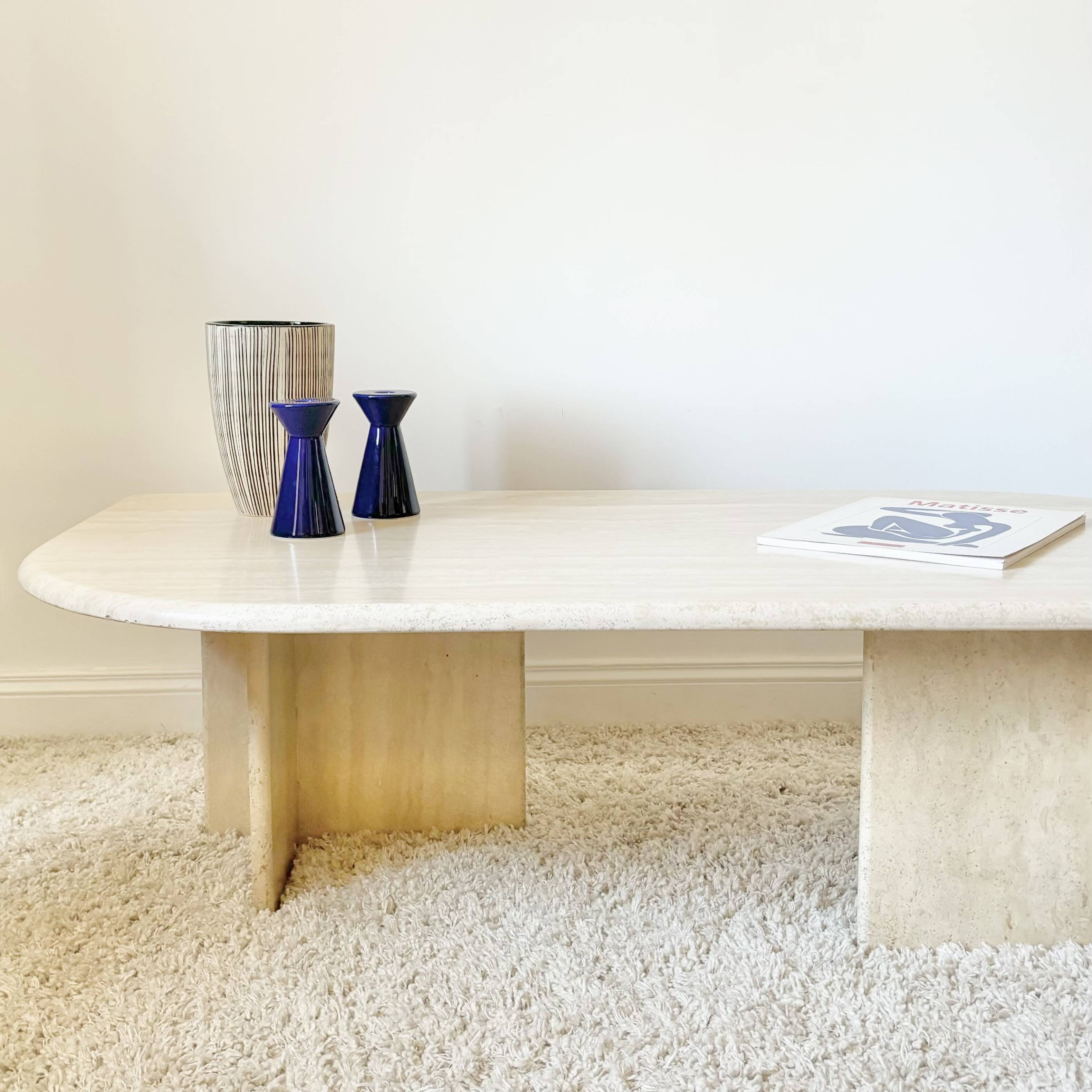 Travertine coffee table (Roche Bobois)