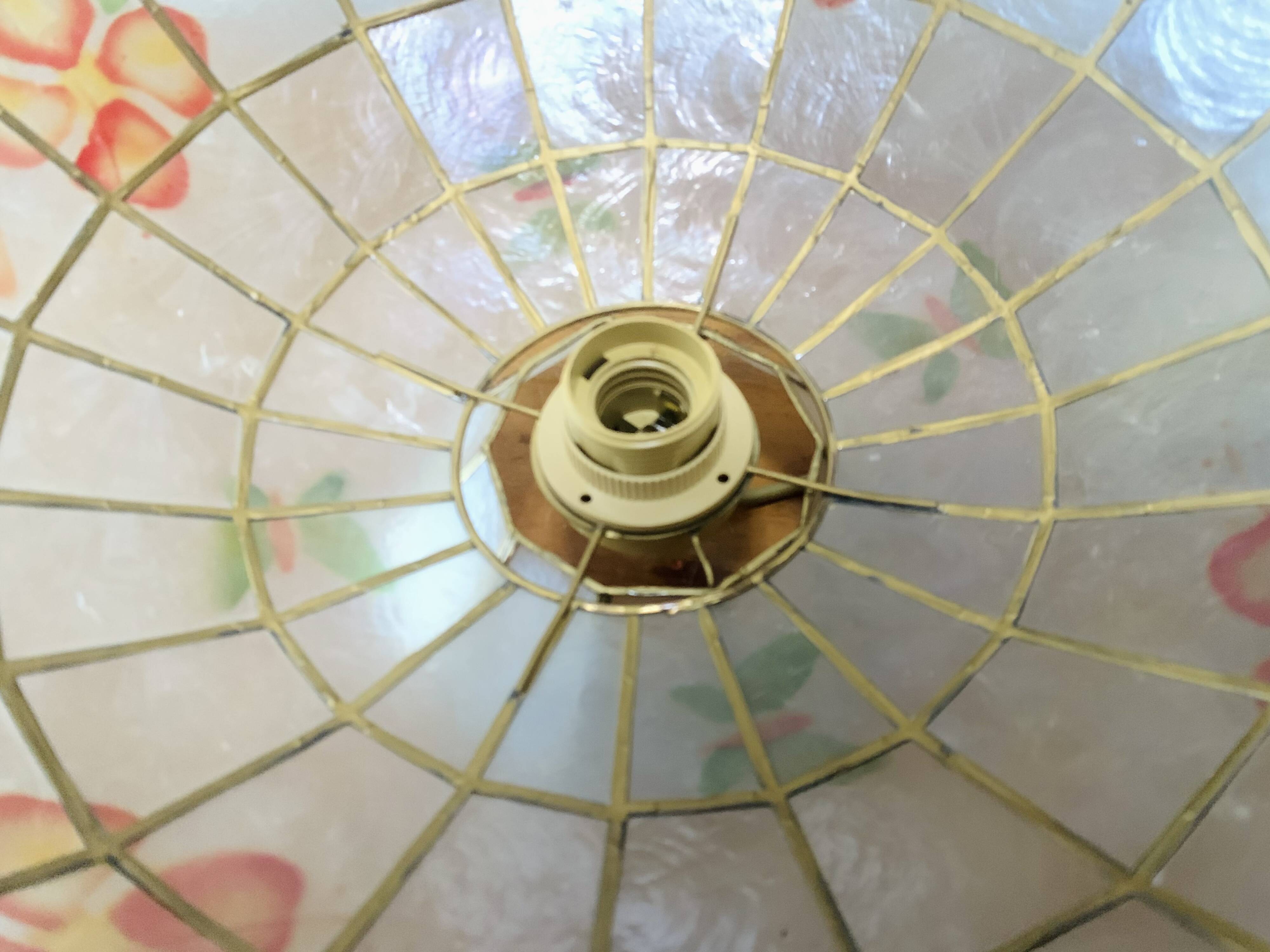 Vintage mother-of-pearl and brass pendant/chandelier