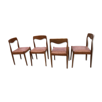 Four Scandinavian style tecl chairs