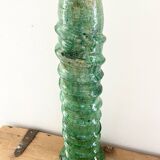 Green enamelled terracotta candle holder 50 cm