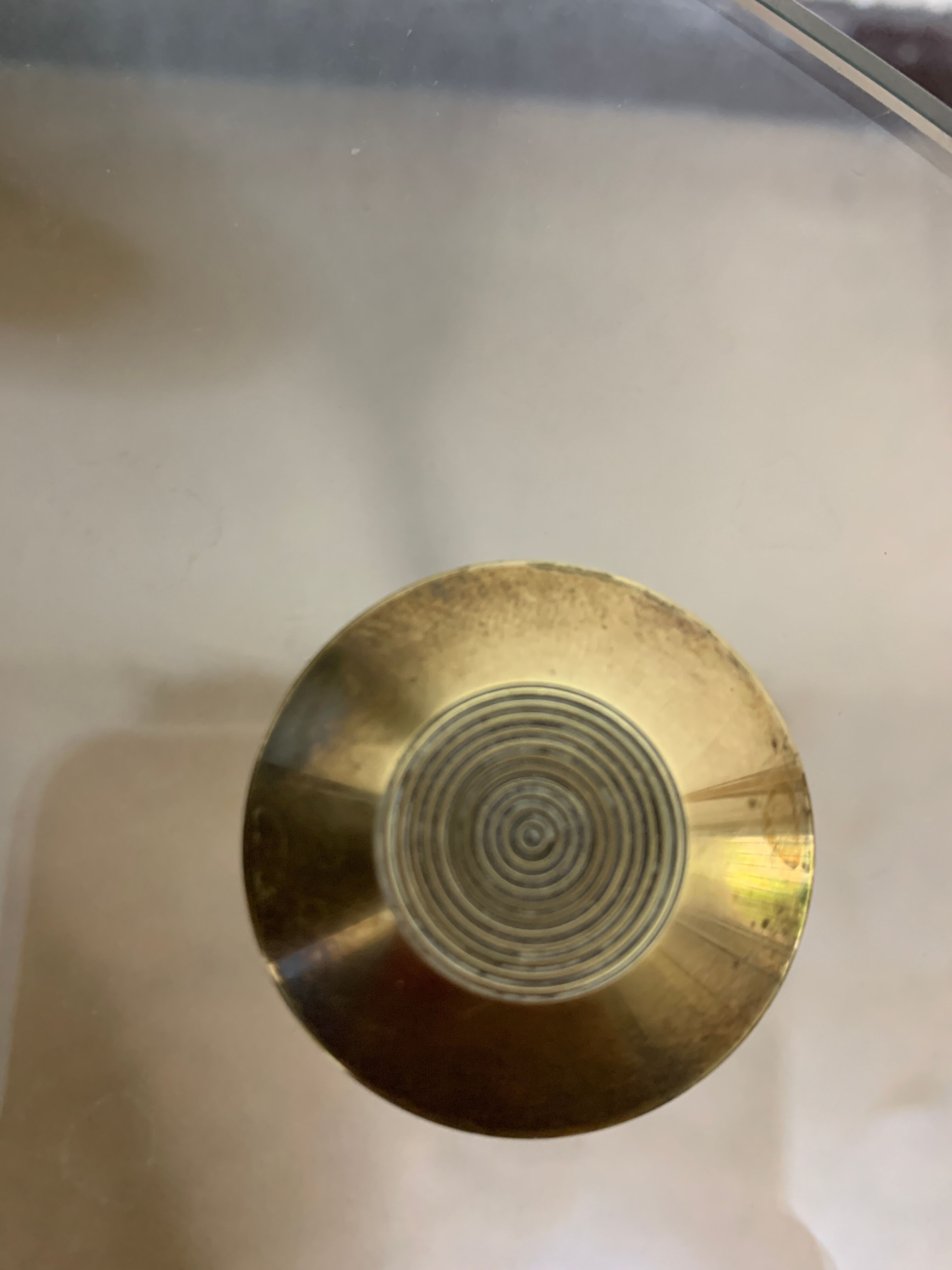 Tripod table- glass and brass - year 50