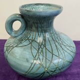 Vintage handle vase blue jeans Austruy Despinasse