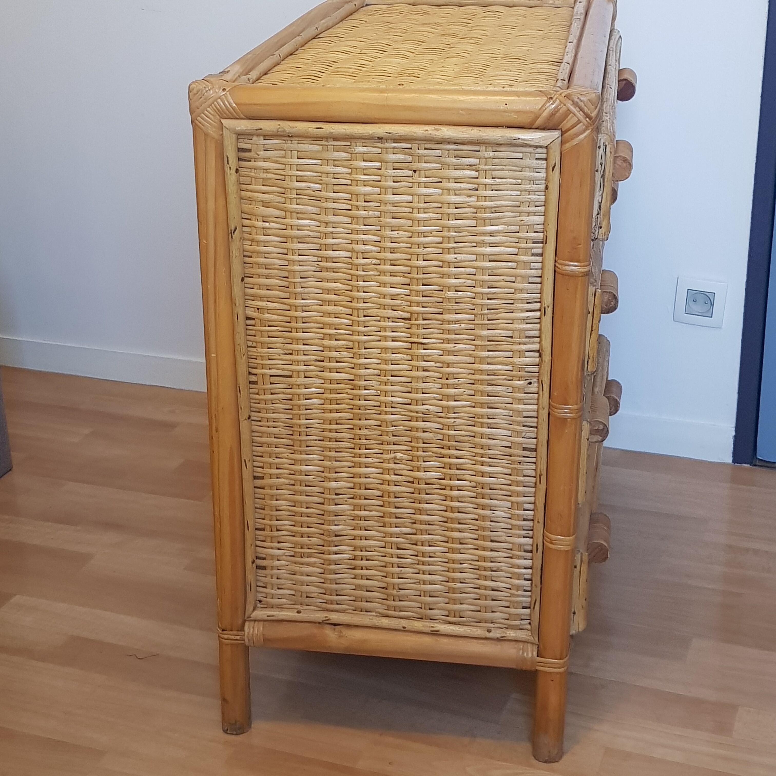 Rattan chest of drawers