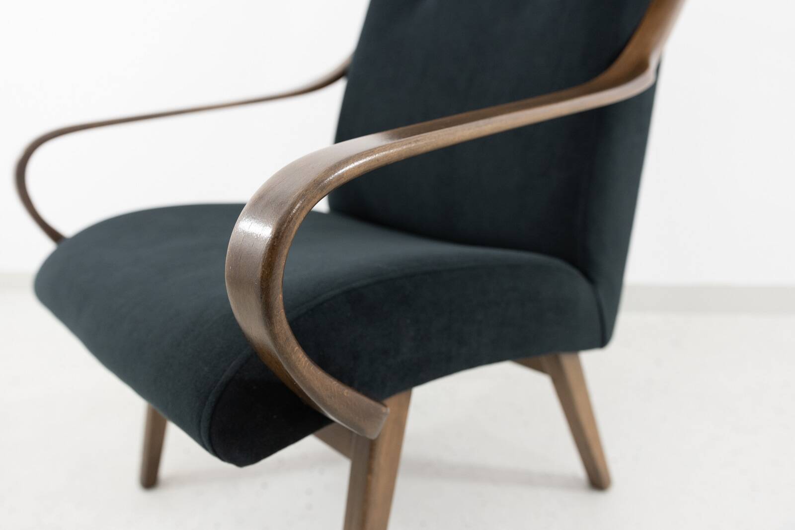 Black Armchair By Jaroslav Šmídek For Ton, Czechoslovakia, 1960’s