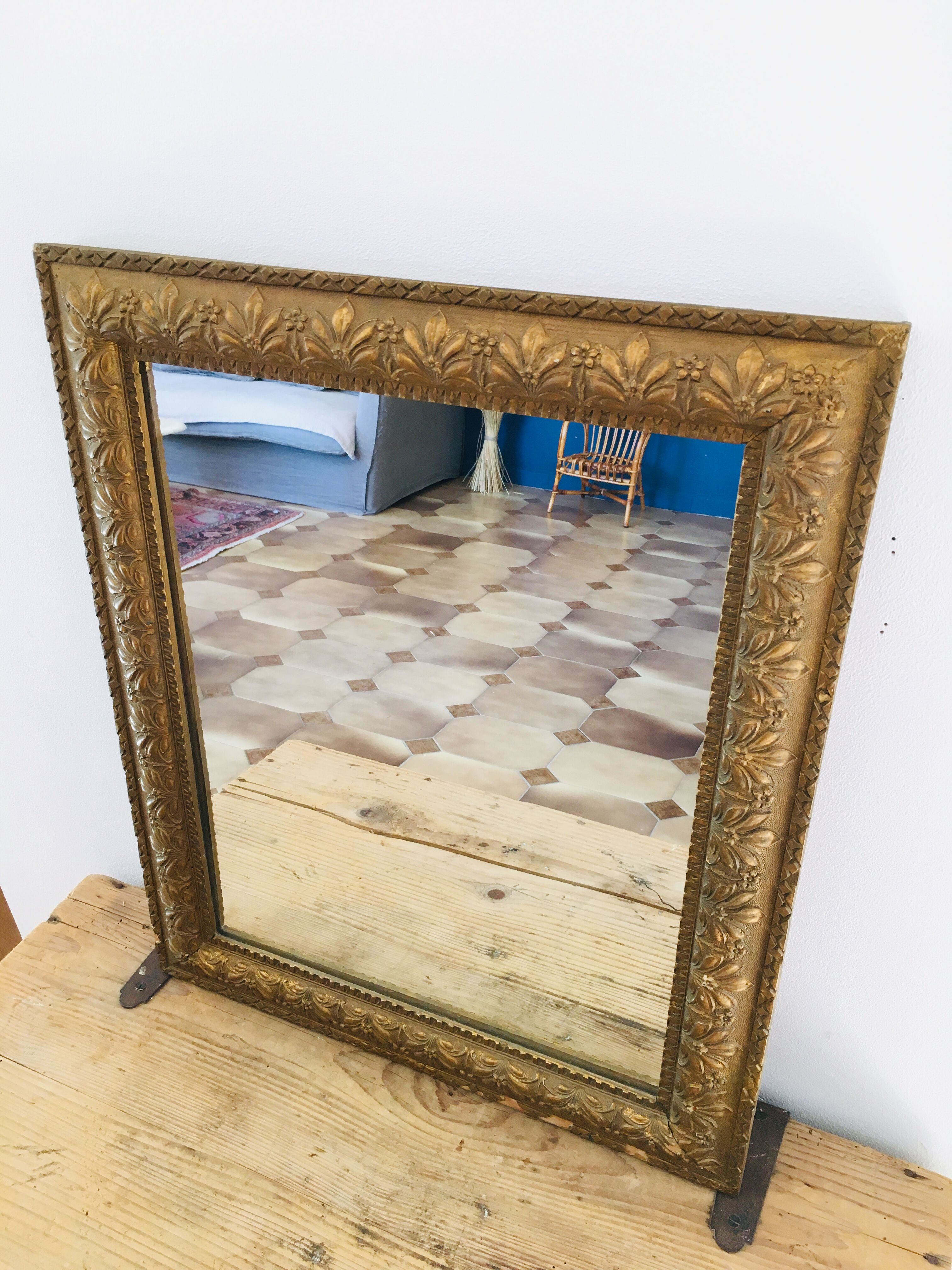 Ancient golden mirror - 48 x 38 cm