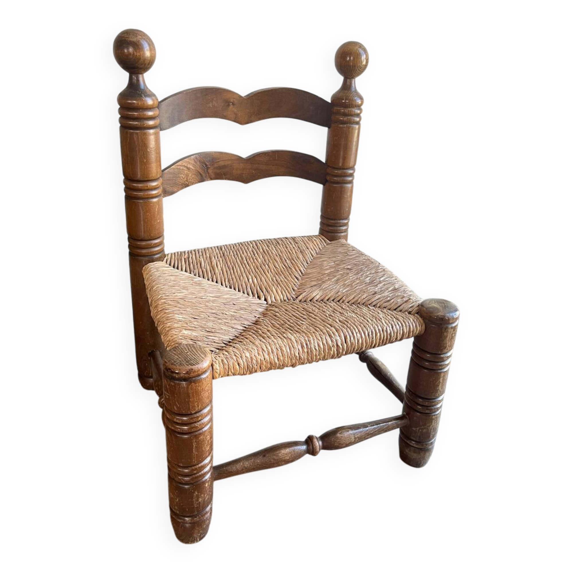Chaise paille / bois dlg de Clarles Dudouyt