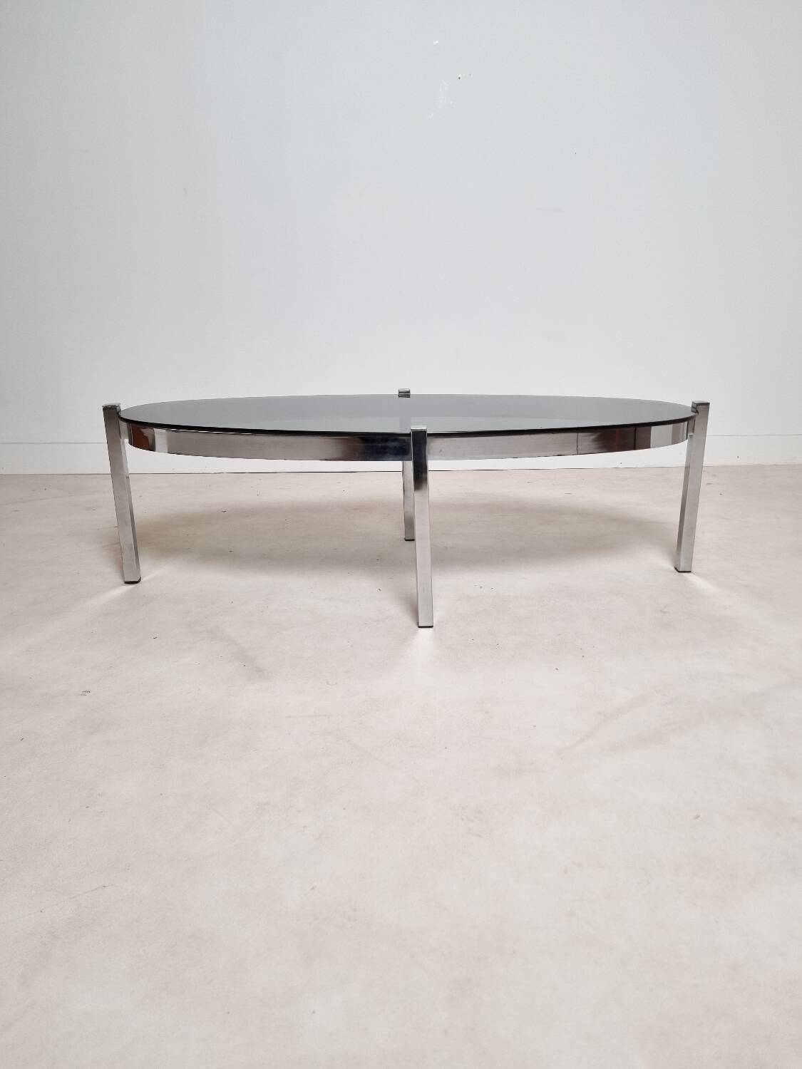 Vintage chrome and smoked glass coffee table