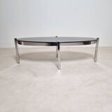 Vintage chrome and smoked glass coffee table