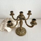 Antique brass candlestick holder with 5 lights