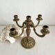 Chandelier bougeoir ancien en laiton 5 feux