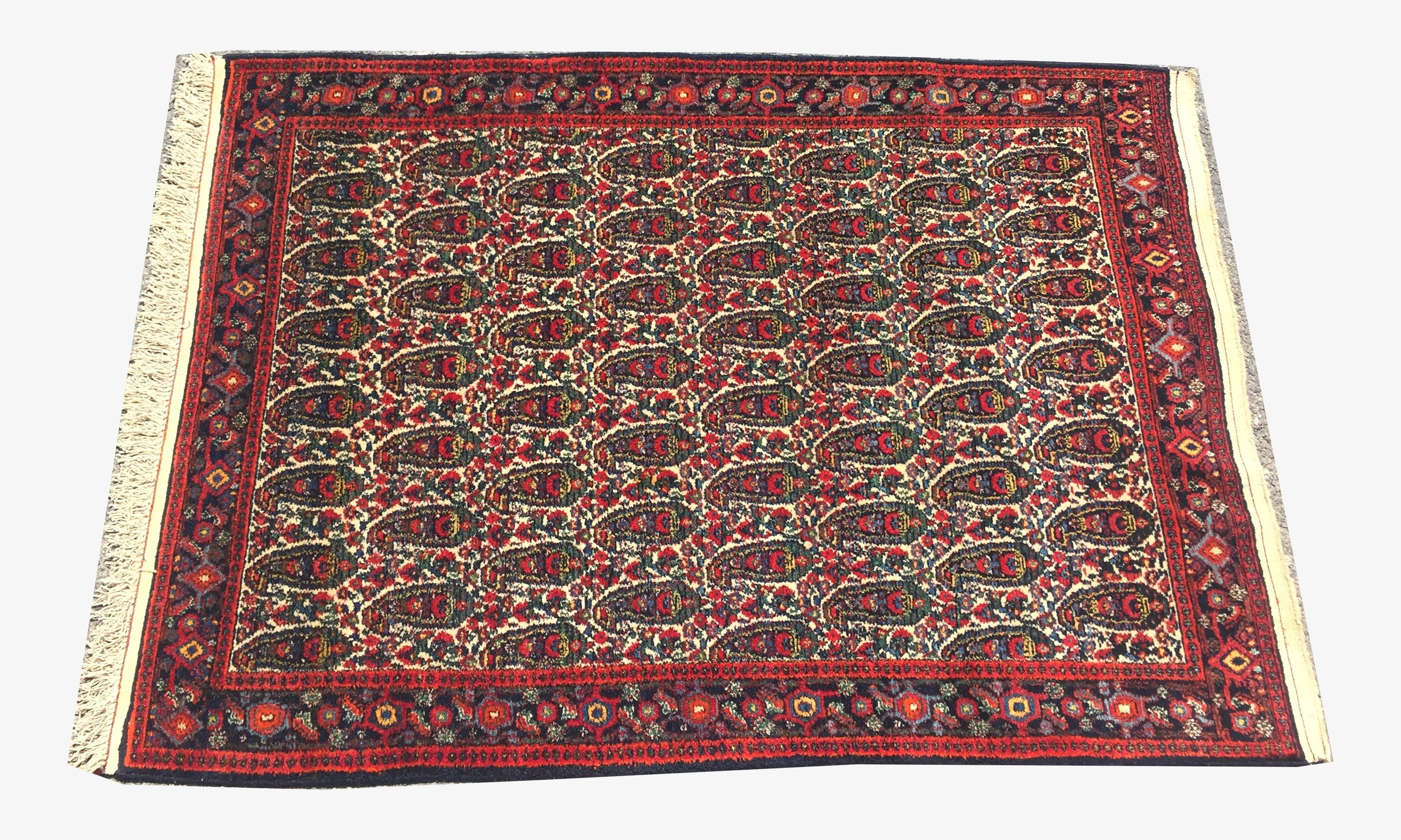 Oriental Persian Carpet Iran Kurdish Tribe SENNEH : 1.60 X 1.18 M
