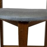 Vintage rare three-legged dining chair 1960s oak heart chair