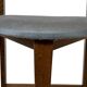 Chaise de salle à manger à trois pieds vintage rare des années 1960, chaise en chêne en forme de cœur