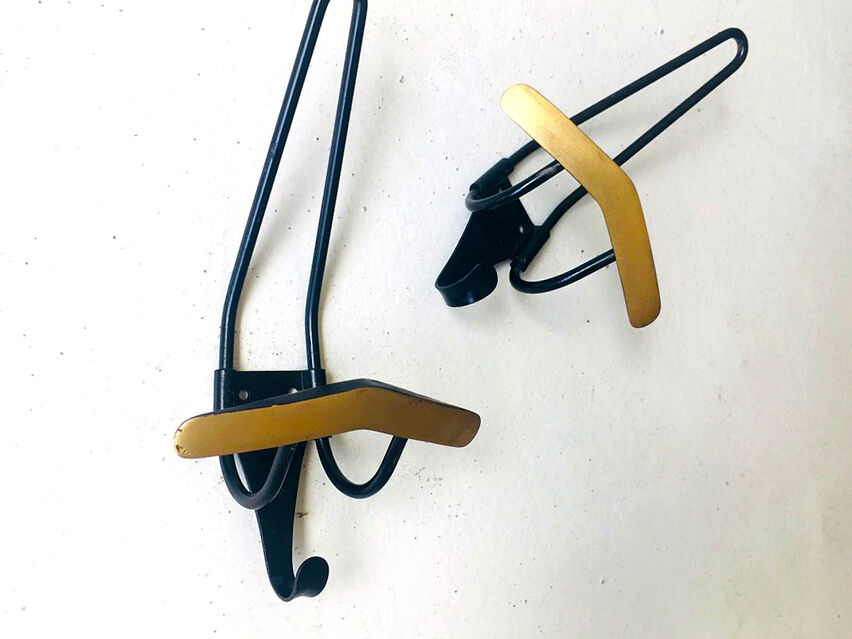 Pair of metal coat hangers, 1950s