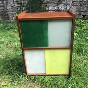 Vintage 60s storage display case with sliding windows