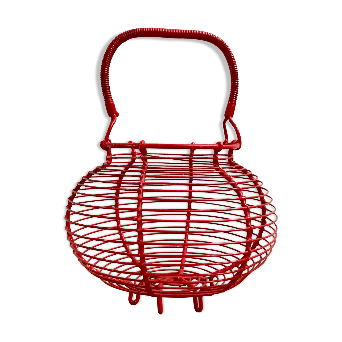 Red vintage egg basket