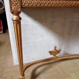 Console in gilded wood and marble style Louis XVl