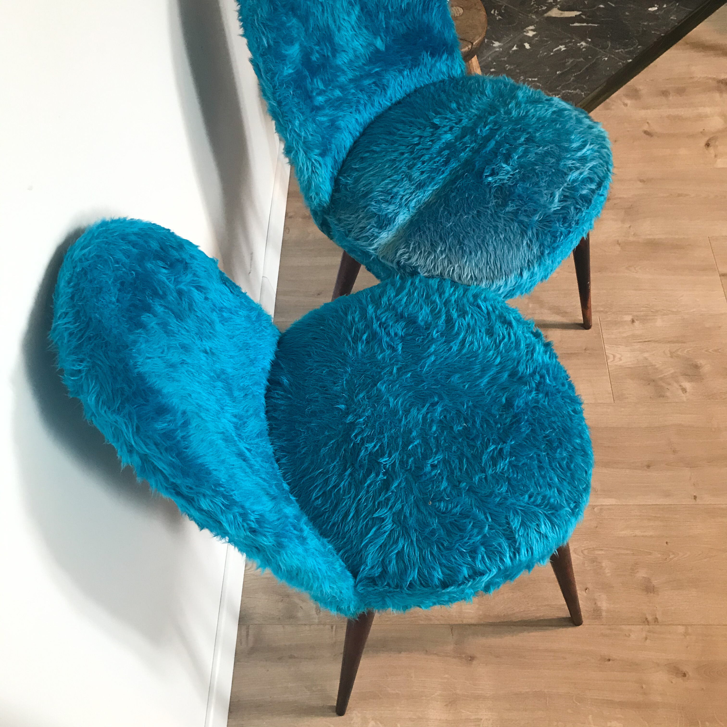 Set of 2 blue moumoute chairs
