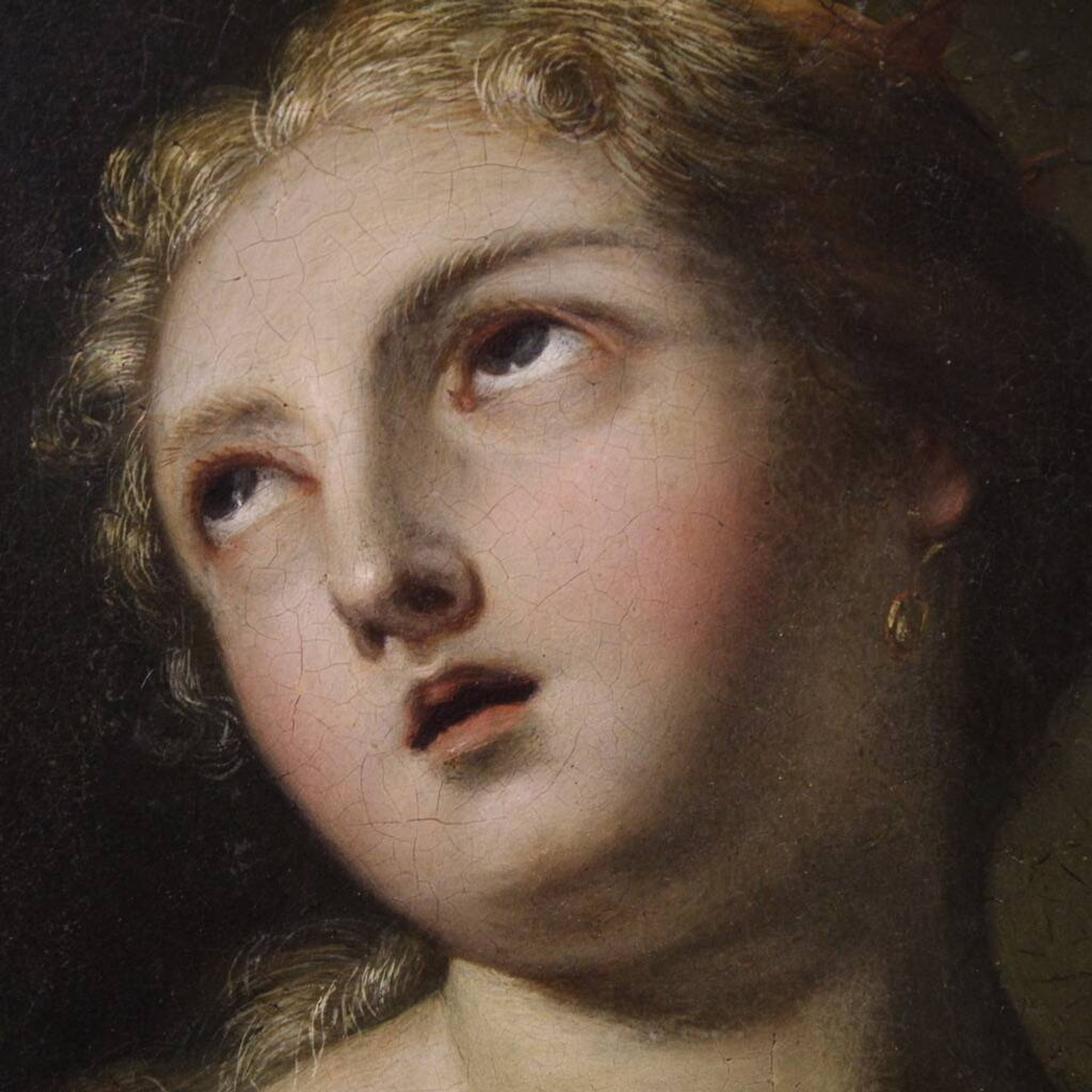 Peinture italienne du XVIIIe siècle sur cuivre, La Mort de Cléopâtre.