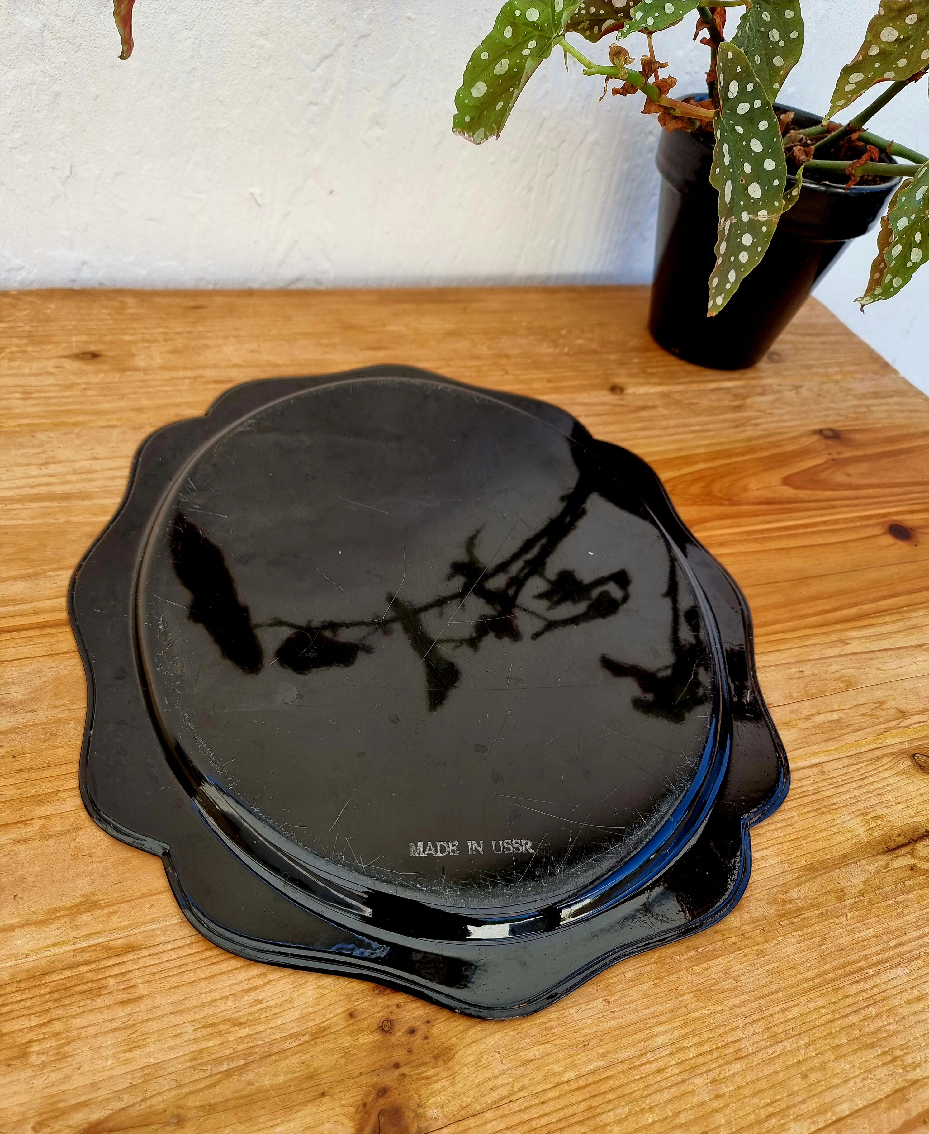 Metal tray with flowers Made in USSR