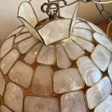 Lampshade in mother-of-pearl and brass
