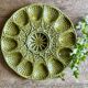 Vintage green ceramic oyster dish - Sarreguemines