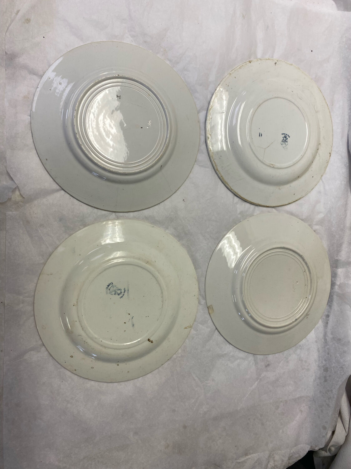 Set of 4 old iron earth plates