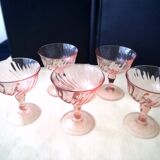 5 Vintage Luminarc Champagne Glasses Rosaline Model