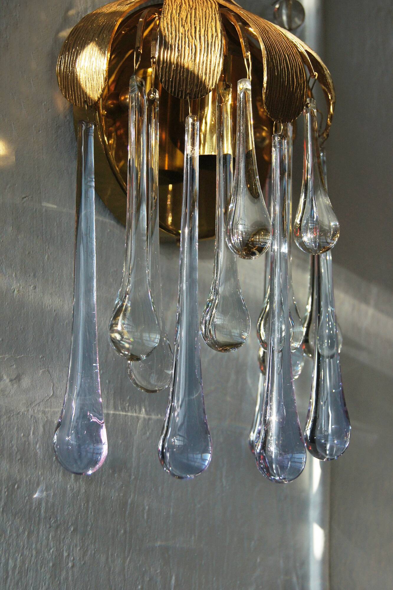 Crystal Wall Lights by Palme & Walter Palwa, 1960s, Set of 2