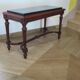Coffee table - black marble top - Louis XIII style - H-shaped crossbar base