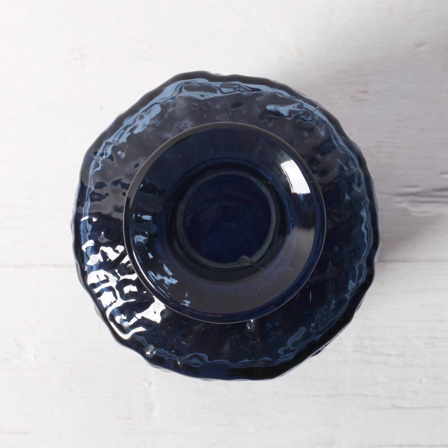 Mid-century Pressed Glass Vase "Cobolt" by Göte Augustsson / Sweden / 1970s