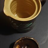 Pitcher covered glazed terracotta alsace Soufflenheim XXth
