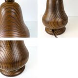 Lampe de chevet Mid Century Pied en bois massif Veinure Abat-jour courbe rose blanc brun foncé Struc