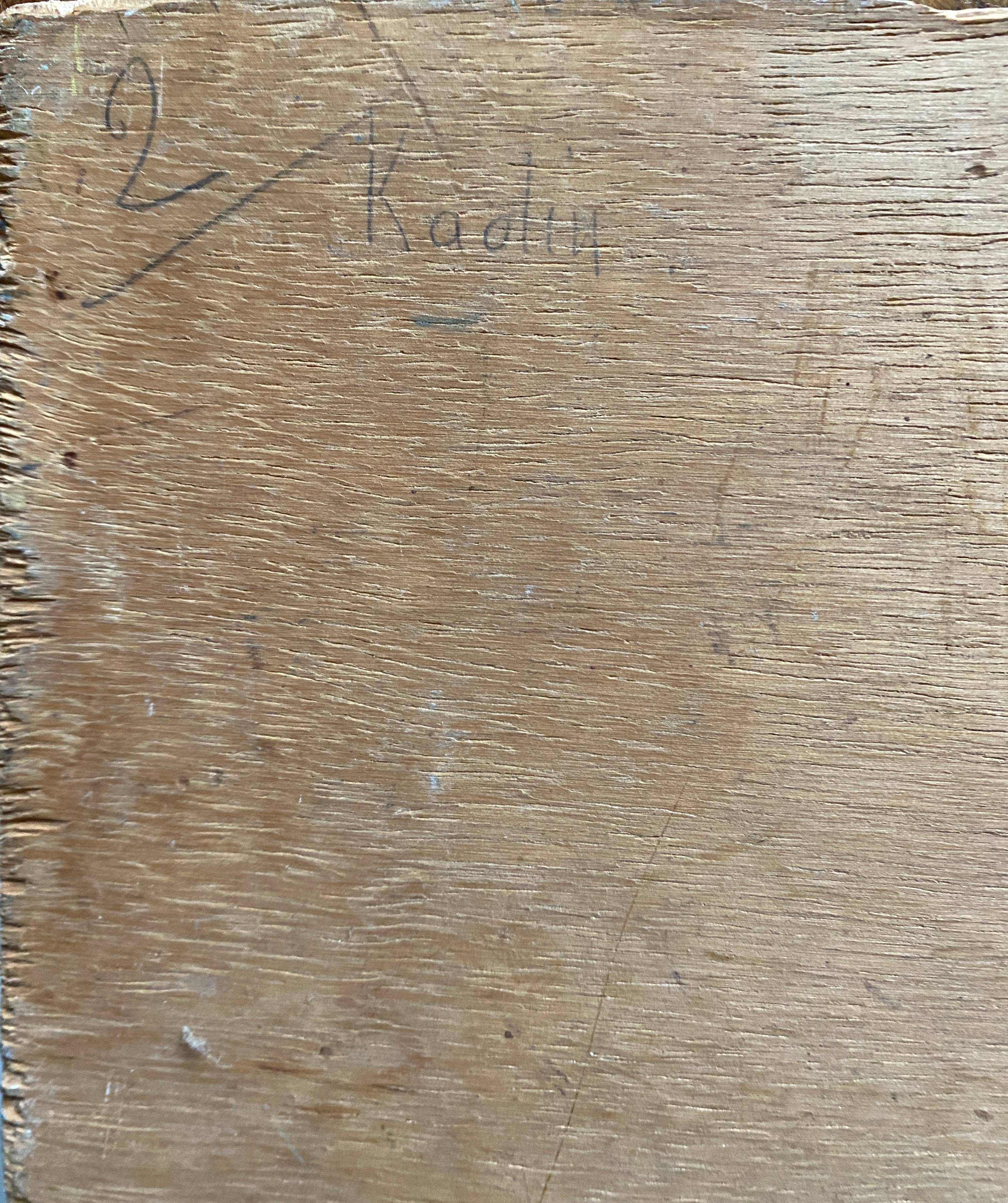 Table "Village and boats by the sea" Marine Bretagne signed 1948