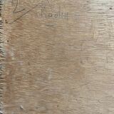 Table "Village and boats by the sea" Marine Bretagne signed 1948