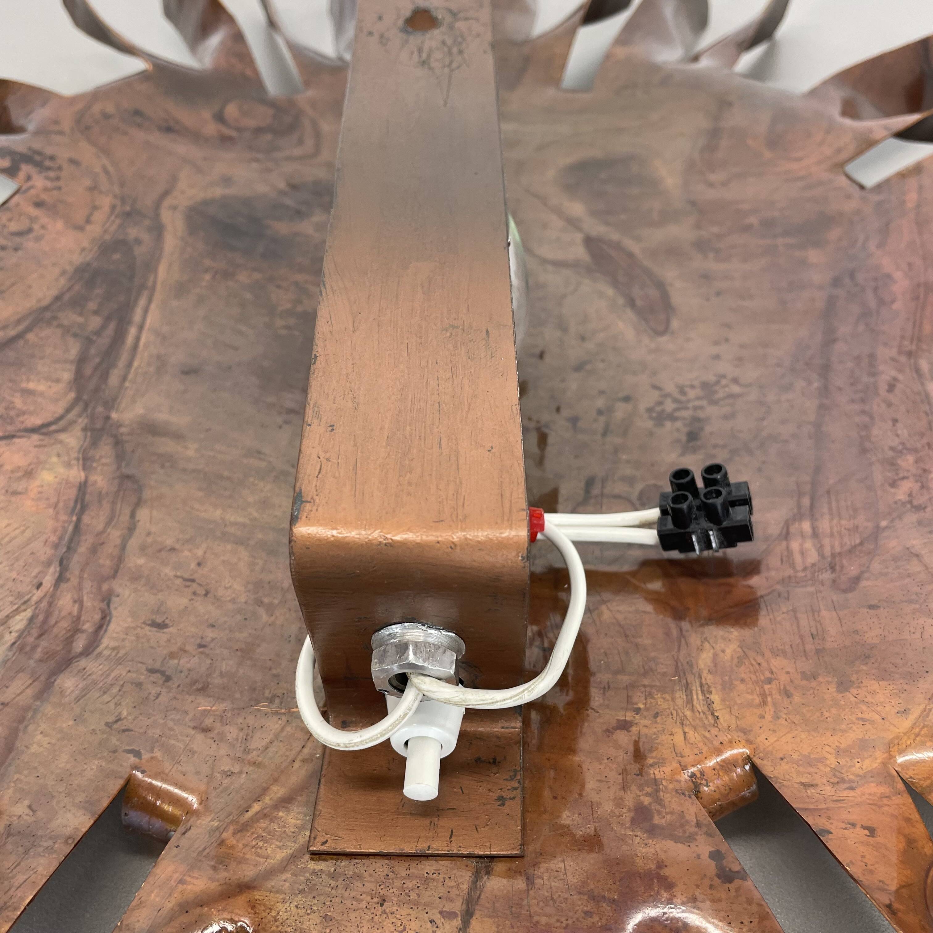large 50cm solid copper Stilnovo Style Sunburst Theatre Wall Light , Italy