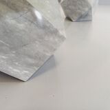 Vintage vignelli oval italian coffee table for casigliani in marble and glass from the 70s