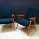 Pair of vintage Czech armchairs (Jiroutek), art deco style, 1960