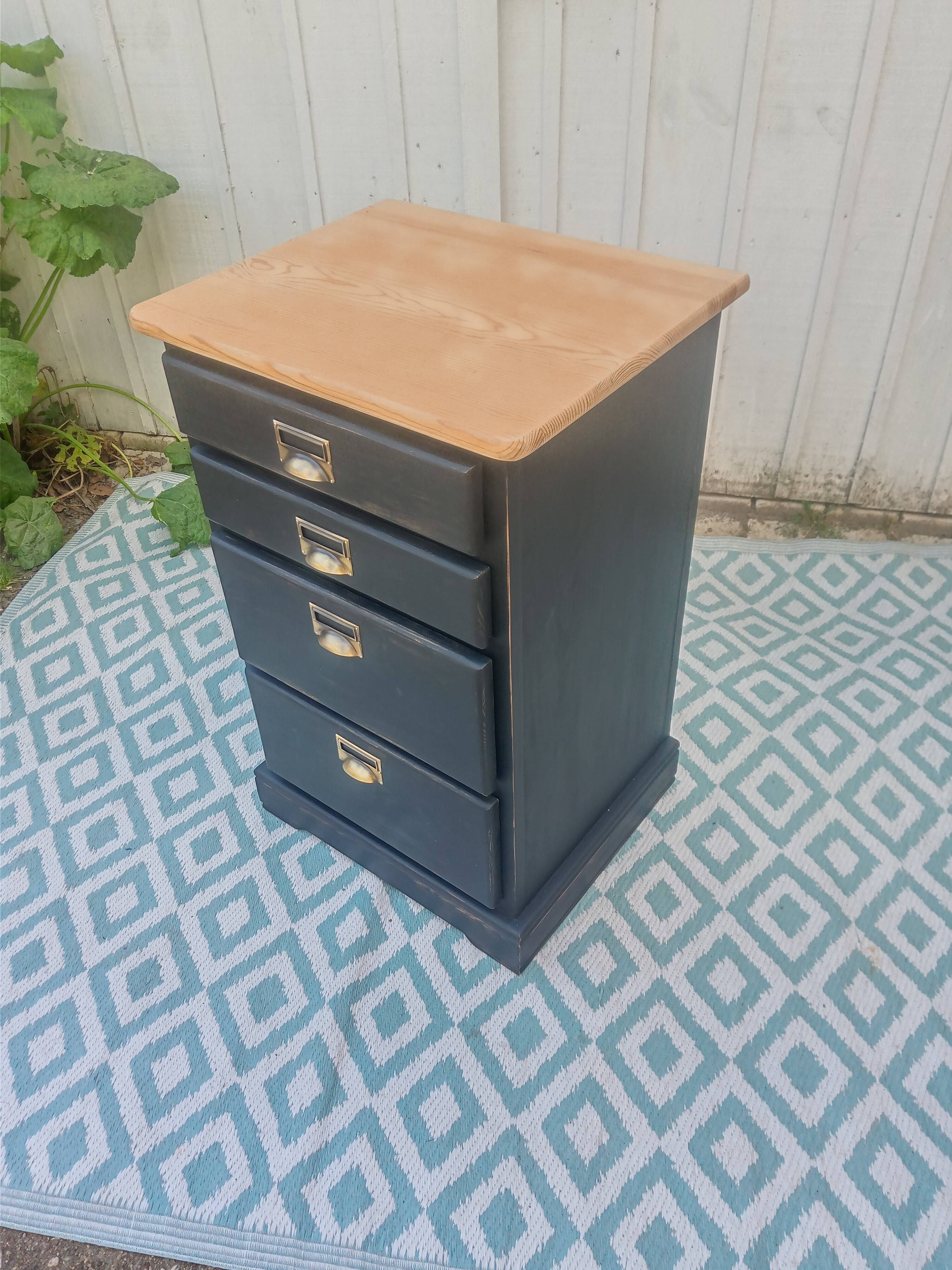 Black patina chest of drawers