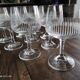 Set of 11 old wine glasses shaped chiseled crystal balloons