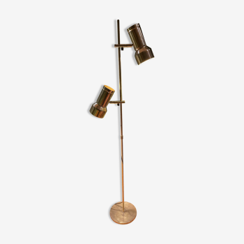 Danish reading lamp 2 height-adjustable reflectors in gold brass Frandsen