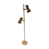 Lampadaire liseuse danois 2 réflecteurs à hauteur réglables en laiton doré Frandsen