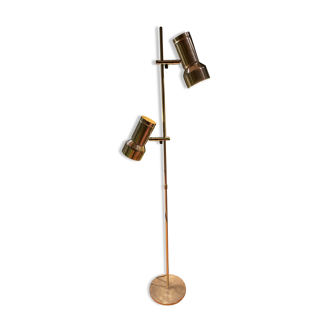Danish reading lamp 2 height-adjustable reflectors in gold brass Frandsen