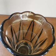 Vase vintage verre fumé